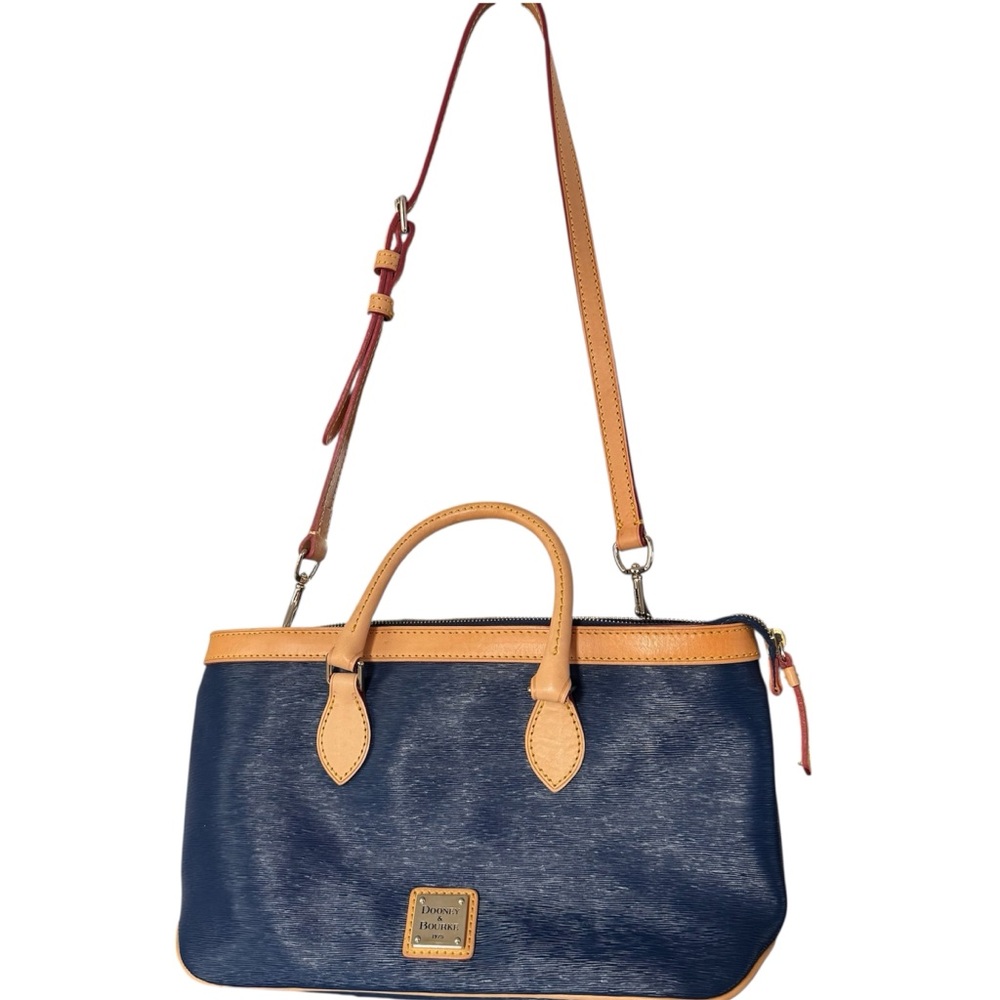 Dooney & Bourke Saffiano Leather Cross-body Bag Purse Navy
